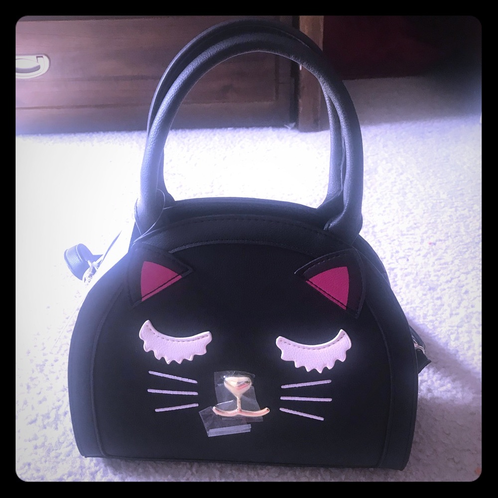 Betsey Johnson dome black cat cross body